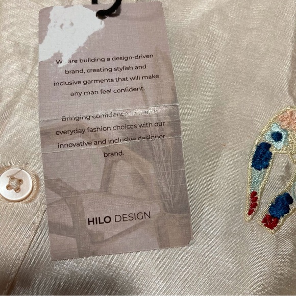 Hilo Design Men’s Embroidered Kurta | Pale Peach with Elephant Embroidery - Picture 10 of 16